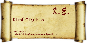Király Eta névjegykártya